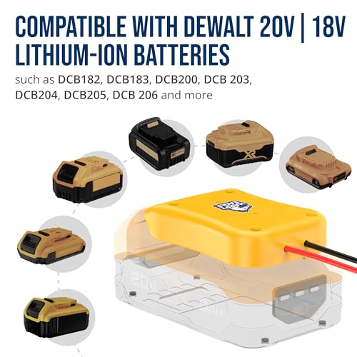 Image of Harpy Eagle Battery Adapter for Yellow 20V MAX Batteries - Compatible Oil Extractor Pump - Includes 30A Fuse, WAGO Connectors & 12AWG Wires - Battery & Pump Not Included