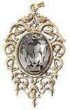 Descriptif: Sautoir composé d'une chaîne vieil or et d'un grand médaillon ciselé avec cristal Swarovski 