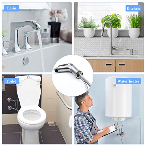 Huayue Flexibler Verbindungsschlauch, Zulaufschlauch für Wasserhahn, M10 x 1/2 Bsp x 500 mm, flexibler Schlauch, Waschbecken, Mischbatterie, Monoblock, 4 Stück - Image 8