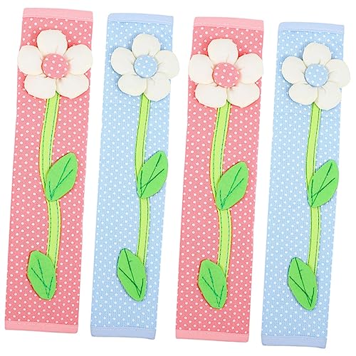 Operitacx 4 piezas Protector de Tiradores para Puertas de Frigorífico Fundas Decorativas Resistentes para Manillas de Electrodomésticos Accesorio Manchas para Cocina Colores Azul y Rosa