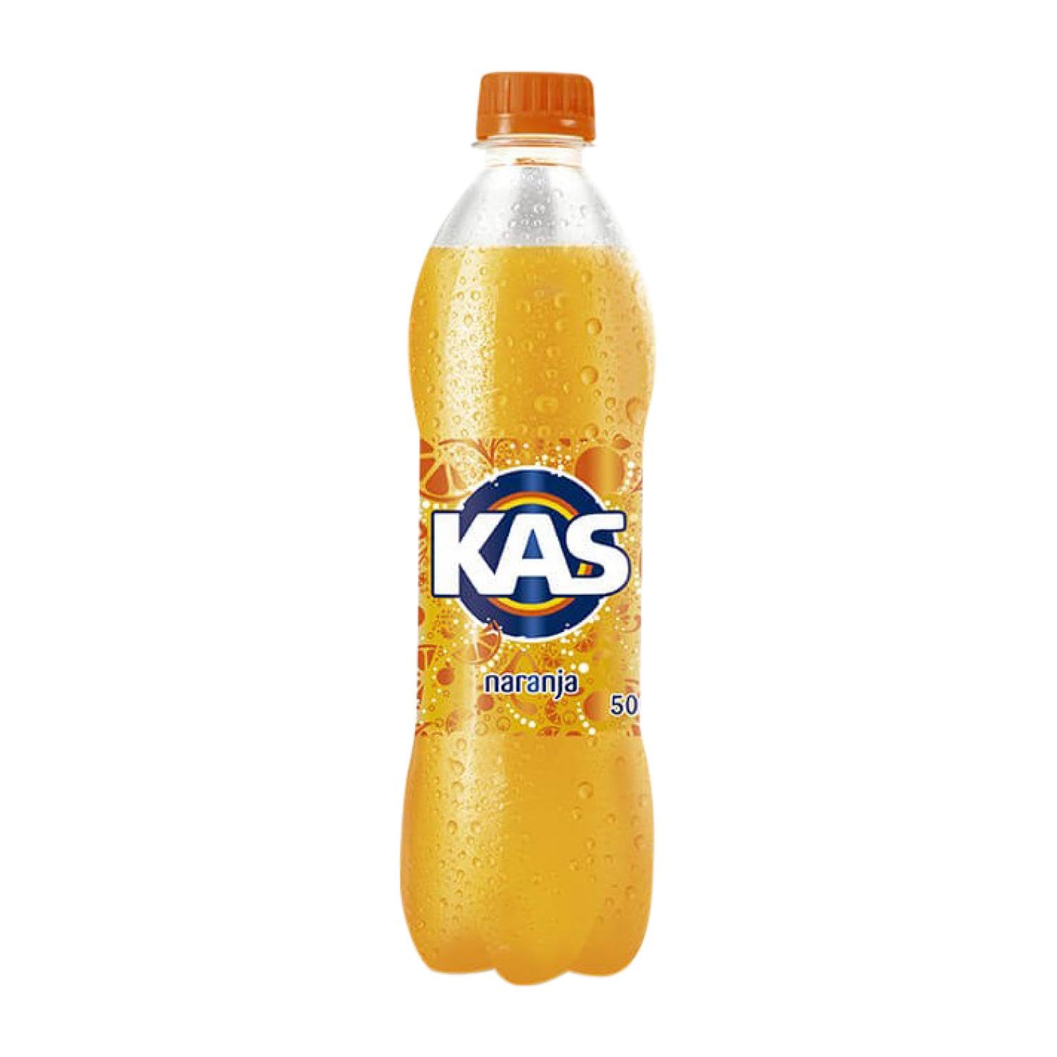 Refrescos y Mixers Caja de 12 unidades Kas Naranja PET Botella Medium 50 cl