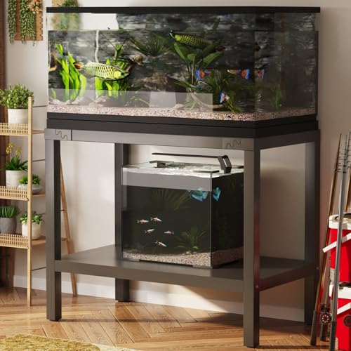 PLMFJQK Heavy Duty Aquarium Stand Sturdy 40 Gallon Tank Stand Universal Fish Tank Stand Compatible with 29/30/55/75 Gallon Aquarium Stand Multi-functional Reptile Tank Stand for Home
