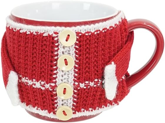 Knitted Mug Cozy for 6.8‑8.5oz Coffee Mugs, Acrylic Knit Mug Sleeve with Handle Opening, Insulated Cup Warmer Cover, Decorative Coffee Cup Accessory for Home Kitchen Desk，sunflower