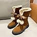 Ladies Fashion Suede Bowknot Wool Decorative Medium Boots Coarse Heel Coarse Heel Boots Snow Boot Womens 8 (Brown, 8)