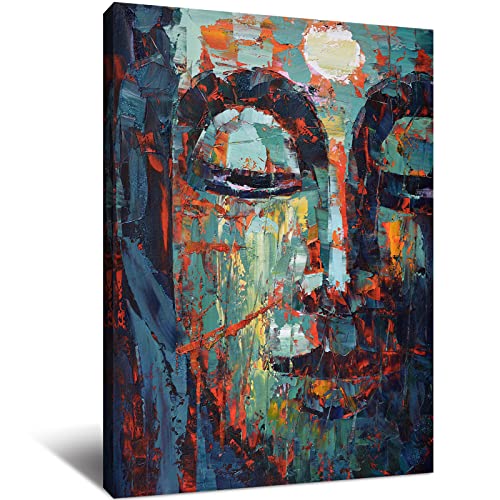 Yo Hansel, Buddha Wall Art Living Room Decor Blue Buddha Head Bedroom