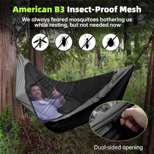 Image of Camping Hammock with Mosquito Net - 500lbs Portable Hammock