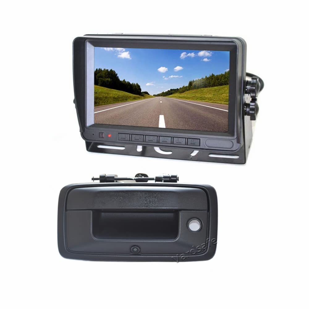 VS482NM - Monitor de visión trasera de 7 pulgadas y cámara de marcha atrás para Chevrolet Silverado/GMC Sierra 1500 2500HD 3500HD 2014-2018