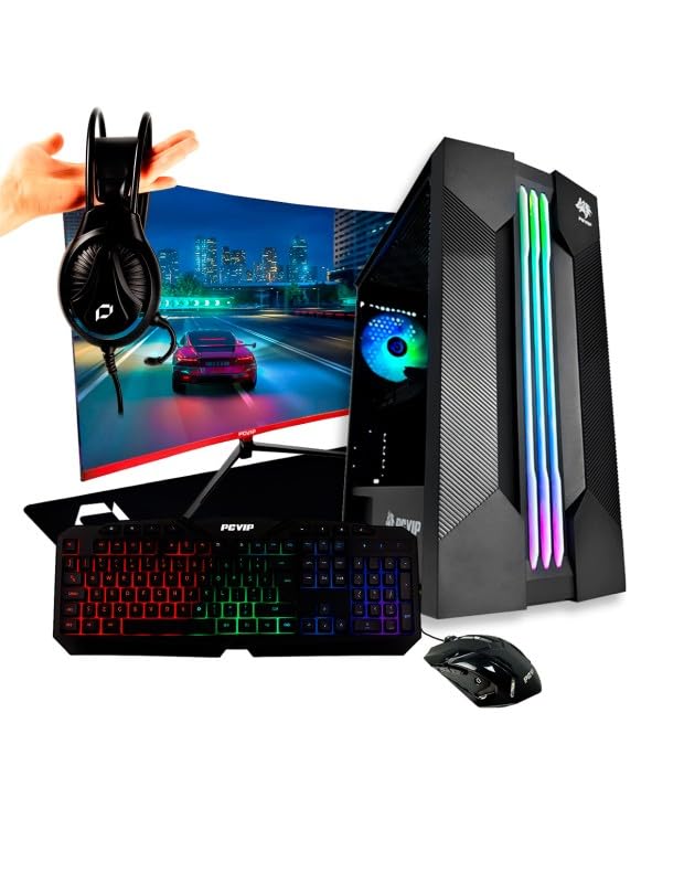 PCVIP Pack Gaming Shield/AMD Ryzen 5 5500 / 16GB RAM DDR4 / 1TB SSD/RTX 5060 8GB GDDR7 / Monitor 27' + Periféricos