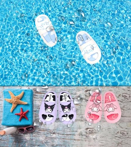 Cartoon Slides for Women Girls Boys Cute Big Ear Dog Open Toe Sandals Beach Water Pool Shoes Cow Print Slippers Non-Slip House Bathroom Shower Sandals2