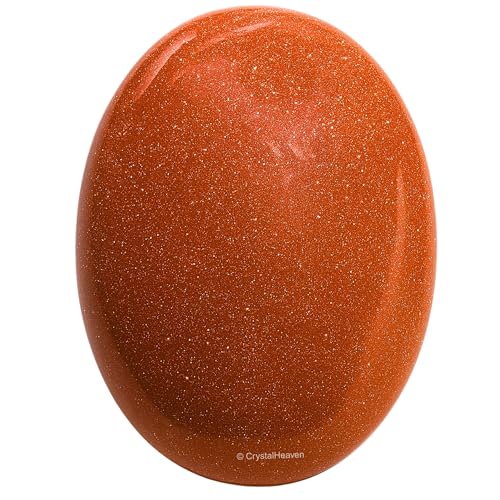 Image of Crystal Heaven Red Goldstone Crystal Palm Pebbles Stones For Anxiety Stress Relief Massage - Aaa Grade Original Healing Gemstone Agate Palm Stone For Yoga Meditation Spiritual Reiki Feng Shui