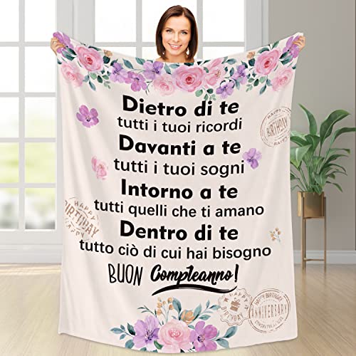 Merclix Regalo Donna Compleanno 130 x 150cm Flanella Coperta Termica...