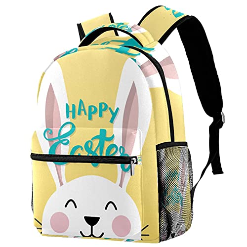 Sac d'école licorne lapin multicolore et sac à dos étudiant avec poches pour fille
