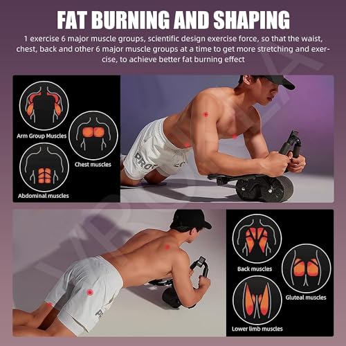 Abs Roller for Men & Women Professional Ab Roller Automatic Rebound With Elbow Support, Timer, Mobile Holder, Knee Mat Abs Roller Wheel Abs Workout Equipment Abdomen Exercise Equipment for Home 8 51wQI7UeXhL