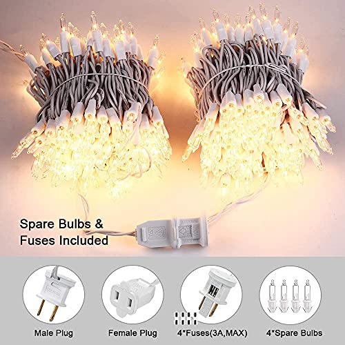 Christmas String Lights, 300 Count 69.6ft White Christmas Lights Connectable, 120V UL Certified Incandescent Christmas Tree Lights, White Wire Xmas Lights for Home Wedding Party Decor, Warm White - Image 6
