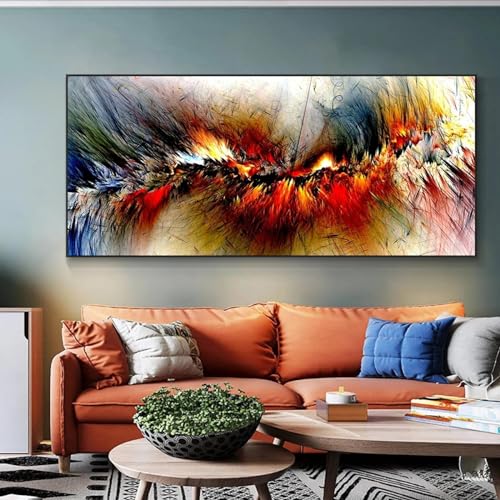 Peinture d'art de nuage multicolore abstrait 80x160 cm pour salon