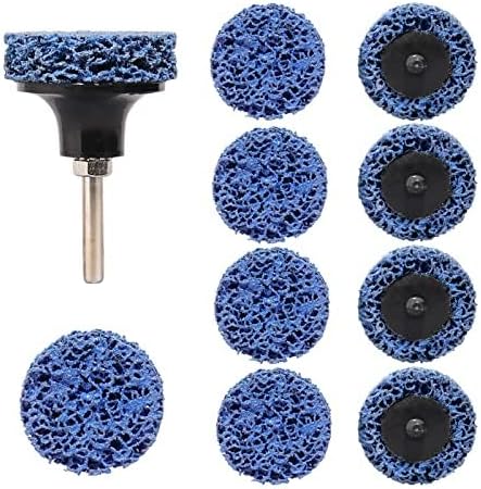 Grinding Discs, 10 Pcs 2 Inch 50mm Nylon Discs Stripping Wheel, Rust Removal Grinding Disc for Metal Steel Grinding Polishing (Blue)