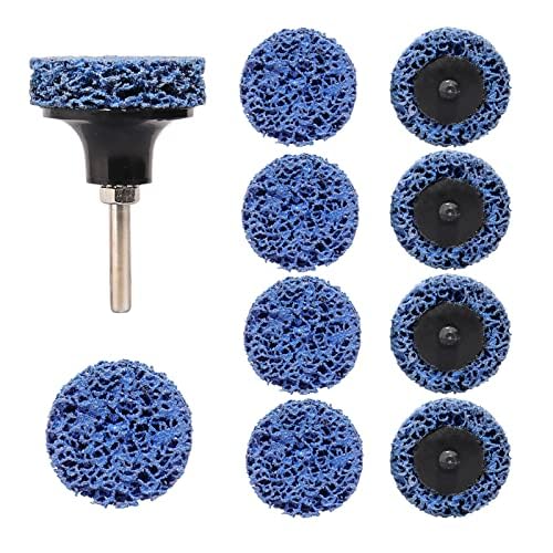 Shineboc Disco Abrasivo Grueso, 10 Piezas 50mm Disco De Lija CSD De Tejido De Nailon Para Lijado, Pulido, Eliminación De óxido Para Metal, Acero, Acero Inoxidable (Azul)