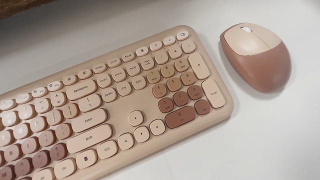 Amazon.com: surmen Brown Quiet Keyboard and Mouse Wireless, Full