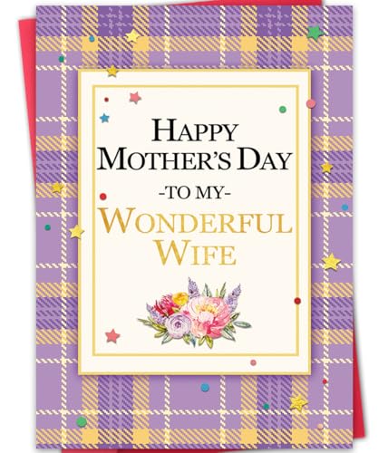 ATTLVV Mother’s Day Card for Wifer, Mothers Day Gift for Wife, Heartfelt Message Inside, Luxury Red Envelope with Gold Seal Sticker