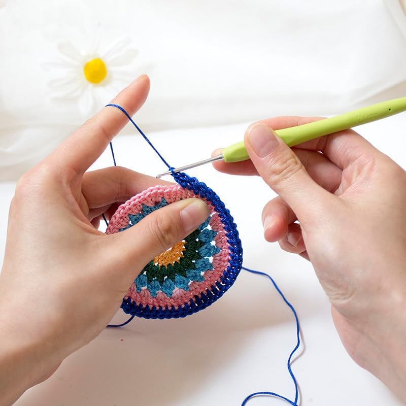 Miniatura 4 de Juego de 10 ganchos de ganchillo de tamaño pequeño, asas de goma ergonómicas de agarre suave, kits de ganchillo de tamaño completo, herramientas de