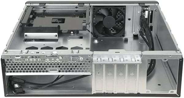 posterior view of the Chieftec BE-10B-300 SFF computer case with tool-less lock detail