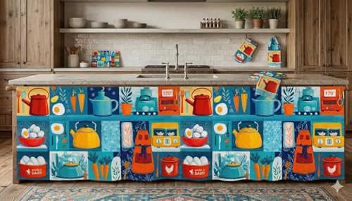 Image of SAYFINE Premium Printed Kitchen Sink Curtain | Kitchen Under Sink Curtain | Decorative Cabinet Cover | Washable & Dustproof | Modern Curtain (Pack of 1)