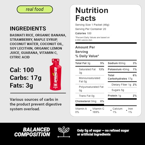 Image of Spring Energy - Canaberry - Strawberry Smoothie Gel (Vegan) 100 Kcal - 20 Pack