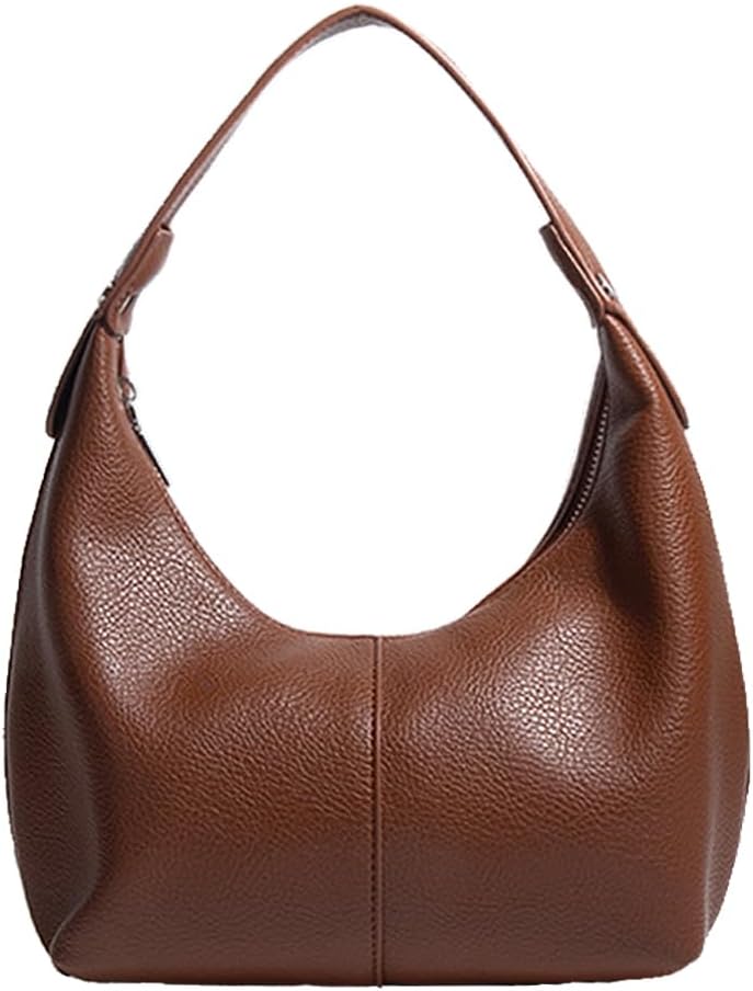 Women Vegan Leather Hobo Bag Crescent Shoulder Bags Slouchy Tote Handbag Y2K Clutch Purse