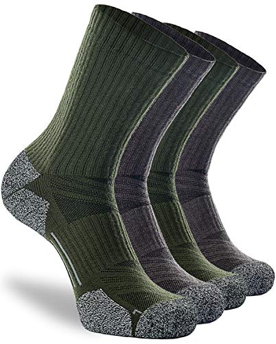 CWVLC Crew Hiking Socks, Cushion, Moisture Wicking, Arch Compression Boot Socks