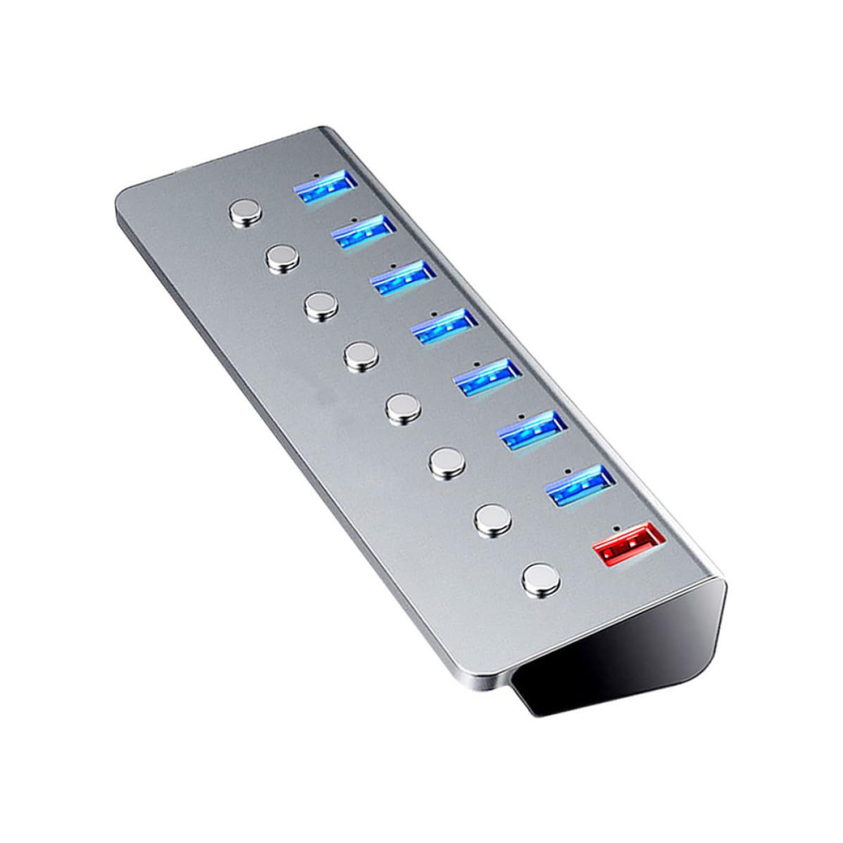 Hub USB 3.0 a 7 Porte 1 Porta di Ricarica, Lega di Alluminio