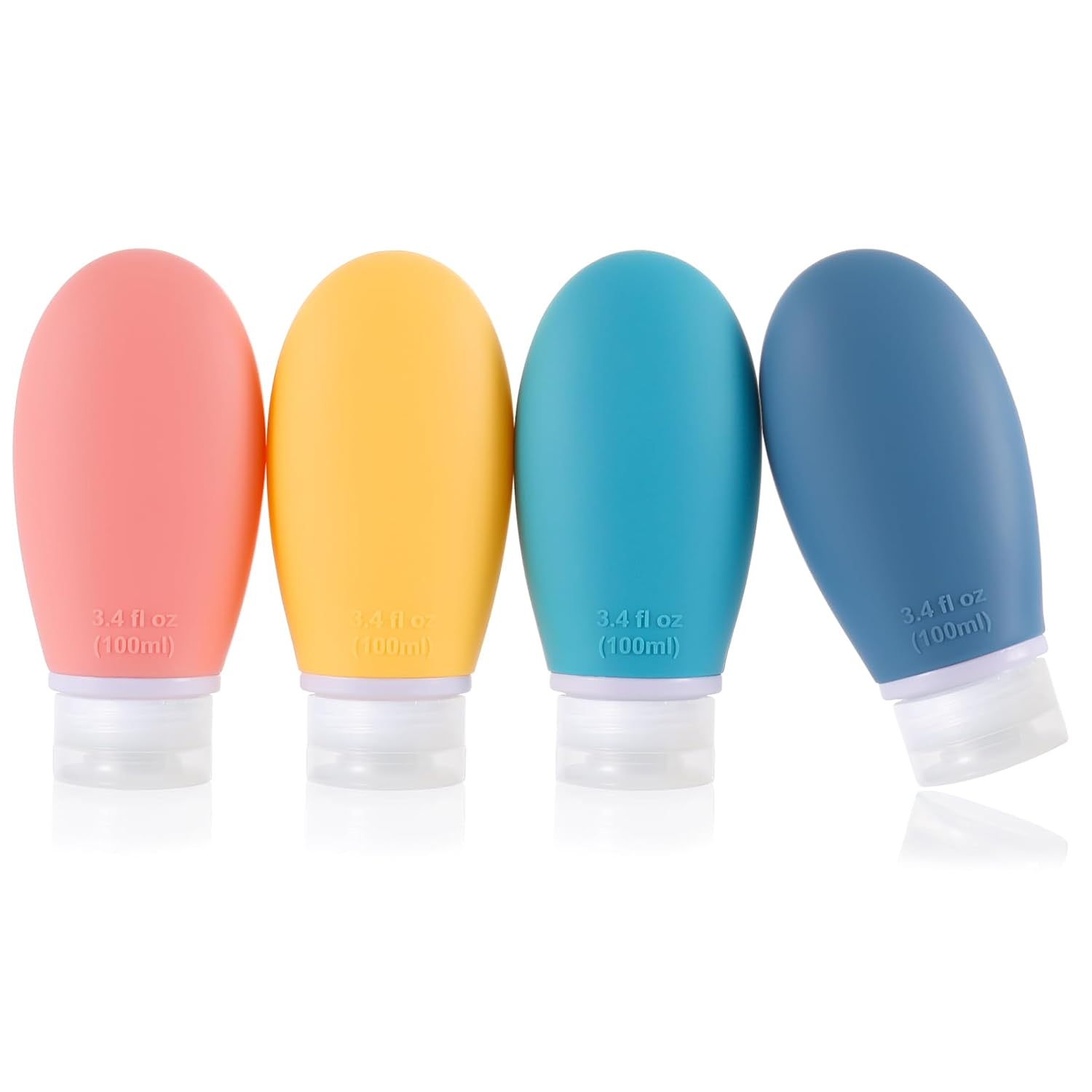 Silicone Travel Bottles,4 Pack 3.4oz Leak Proof Liquid