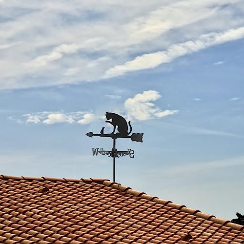 Yarnow Z1563188Q0 Stainless Steel Weather Vanes Garden Weathervane Cat Mouse Shaped Stakes Ornament Decorative Weather Vane Wind Direction Indicator Tool thumb #4