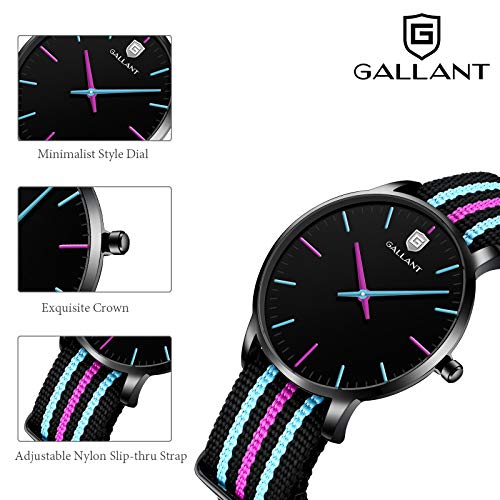 G GALLANT Women's Watch, Analog Quartz Watches with Nylon Strap Ladies Wristwatch Womens Wrist Watch Relogio Feminino Waterproof Watches for Student Casual4