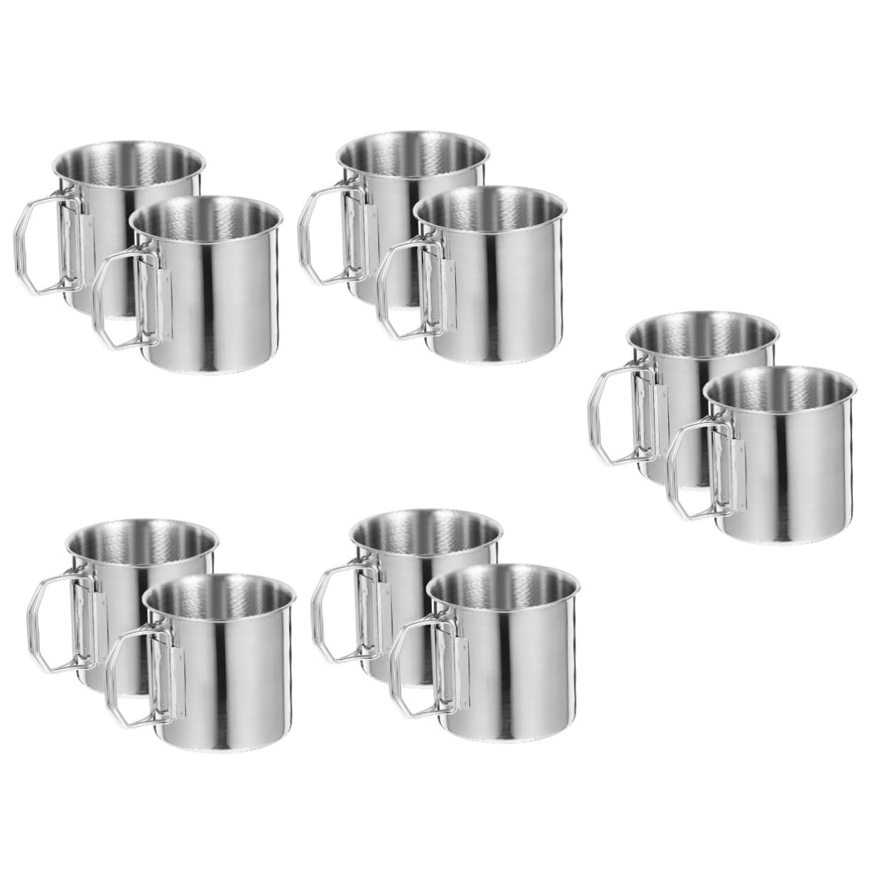 ibasenice 5 Ensembles Mug De Camping Acier Inoxydable De Tasses Portables Avec Poignée Pour Boissons Chaudes Et Froides Accessoire De Pique Et Randonnée 2 Pièces * 5