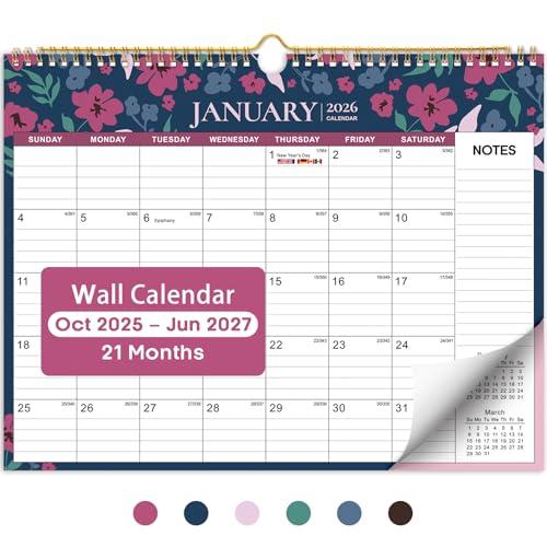 Taja Calendar 2026-2027, Oct 2025-Jun 2027, Wall Calendar, 14.7" x 11.5"
