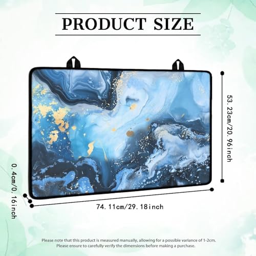 Image of Poceacles Ceramic Glass Stove Top Cover for Electric Stove, Non-slip Stove Mat Stovetop Protector Cover Multipurpose Desk Saver Pad for Counter Top, Blue Gold Marble