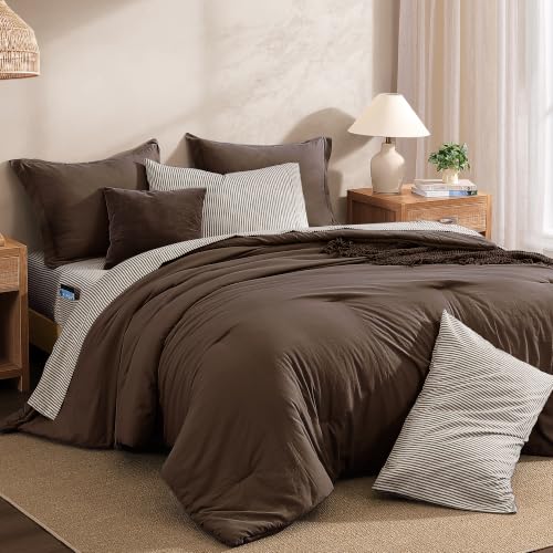Image of Monbix Full Size Comforter Sets-7 Pieces Soft Bed in a Bag Full Bedding Set