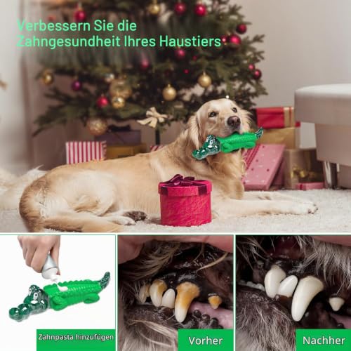 Aleath Hundespielzeug, Hunde Spielzeug für Große Hunde Kauspielzeug für Aggressives Kauen Robuster Fast Unzerstörbares Naturkautschuk Kauspielzeug für Mittelgroße Große Hund