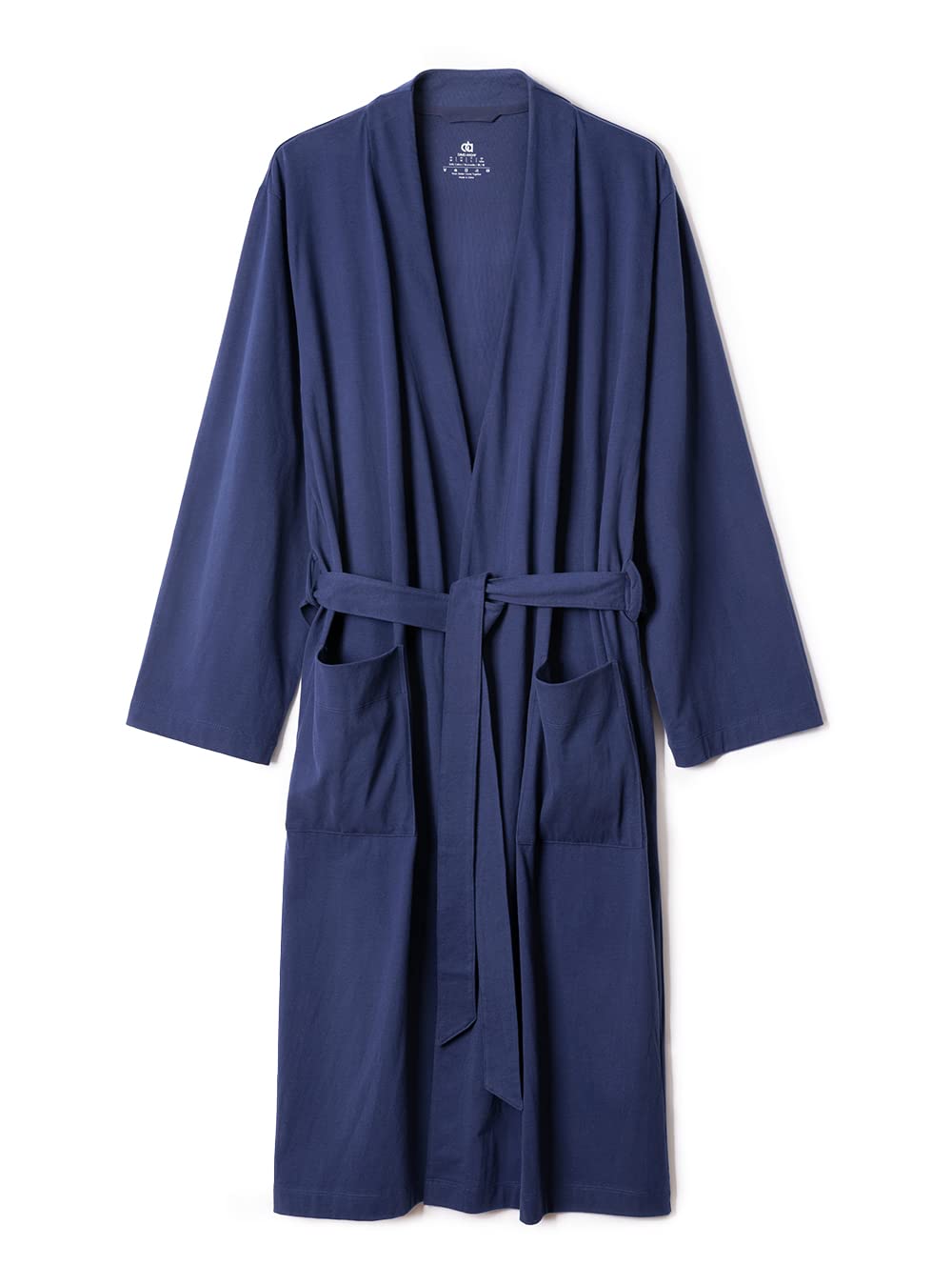 DAVID ARCHYMen's Cotton Robe Lightweight Kimono Bathrobe with Pockets Mens Summer Robes