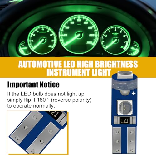 24PCS Bombillas LED T5 para Automóvil Verde miniatura 5