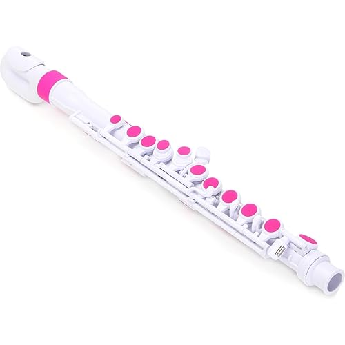Nuvo jFlute 2.0, C Flute - Plastic, White/Pink, for Beginners to Advanced Players