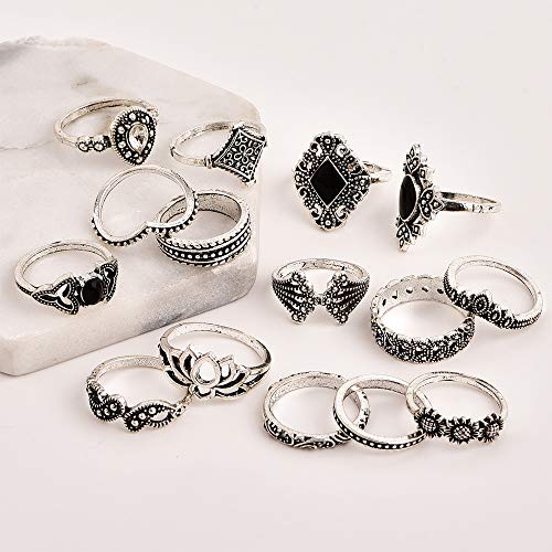 Valentine Jewellery Silver Plated Rings Combo (Mixed Sizes)