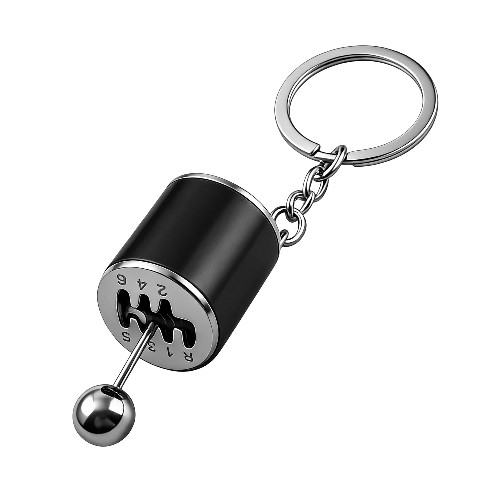 HIAHXC Gearbox Keychain,6-Speed Manual Transmission Gearbox Key Chain,Creative Gear Shifter Keychain,Stick Shift Keyring Car Fidget,Stress-Relieving Gear Shift Fidget Toy,Car Accessories (Black)