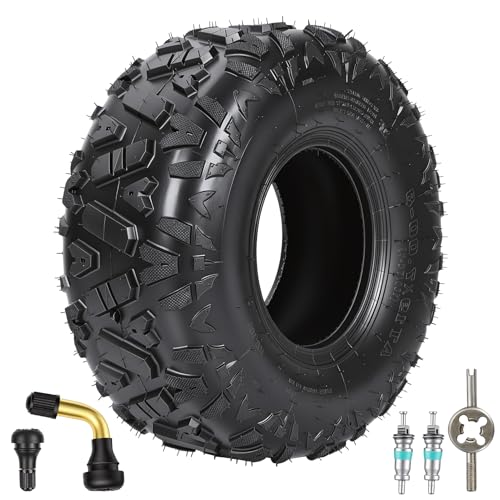 19x7-8 Mini Bike Tire, 19x7x8 ATV UTV Tire, Tubeless 4-Ply Go Kart Tire with PVR70 Valve, Directional Tread for CT200U, BT200X, Baja Warrior MB200, Axis M200, Coolster ATV, Quad (Black)