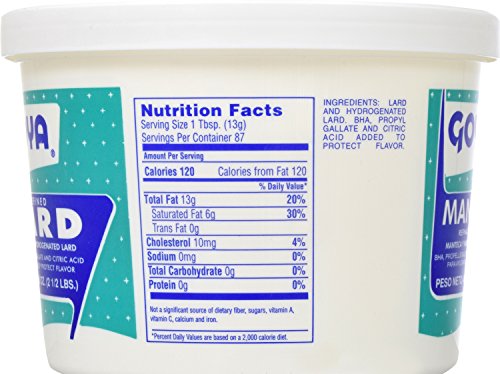 Goya Manteca Refined Lard, 2.5 Pound #TOP4