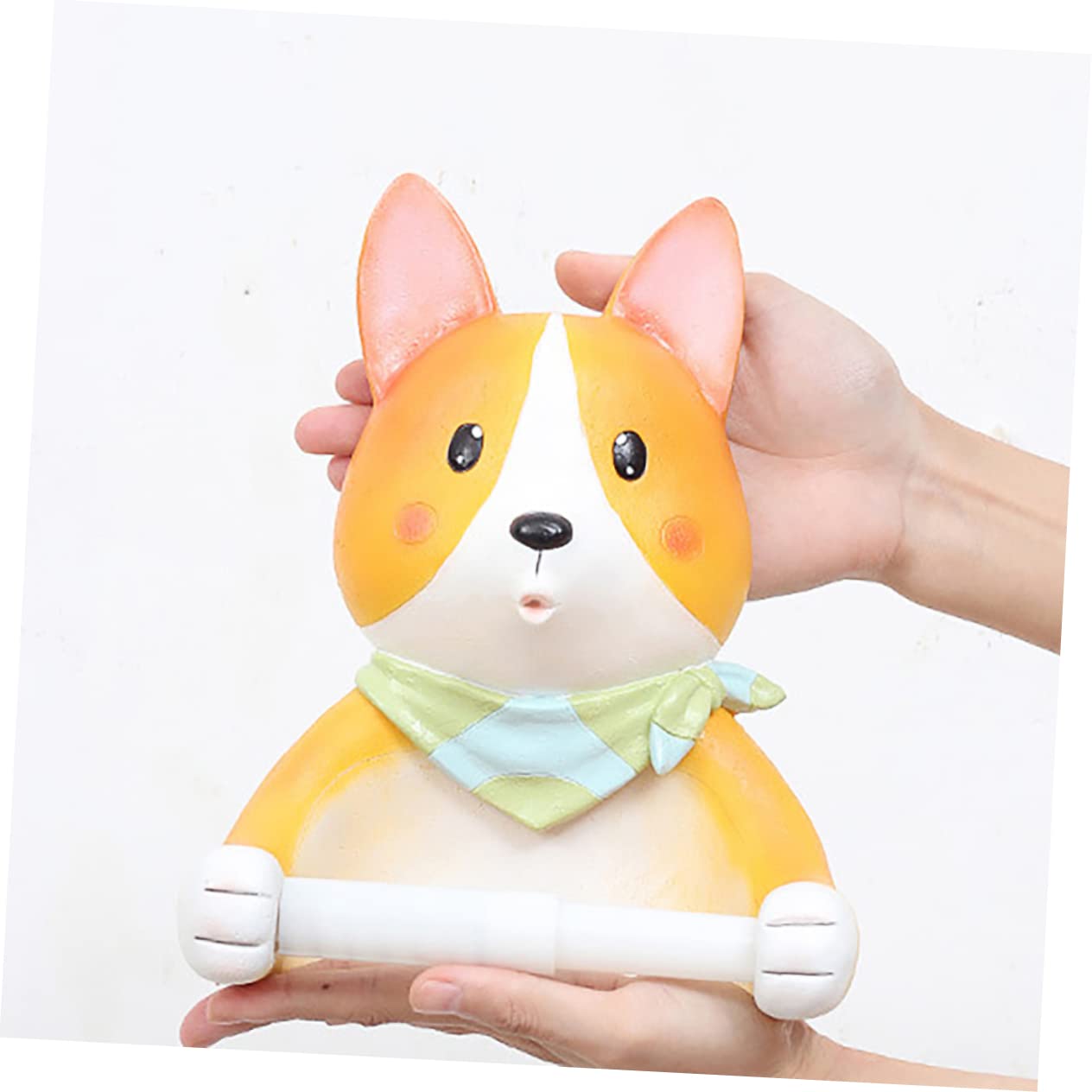 Portarrollos de Papel Higiénico Colgante Forma de Corgi de Resina | 1, Diseño de Perro, Almacenamiento de Pañuelos, Decoración Mural, Estilo Compacto