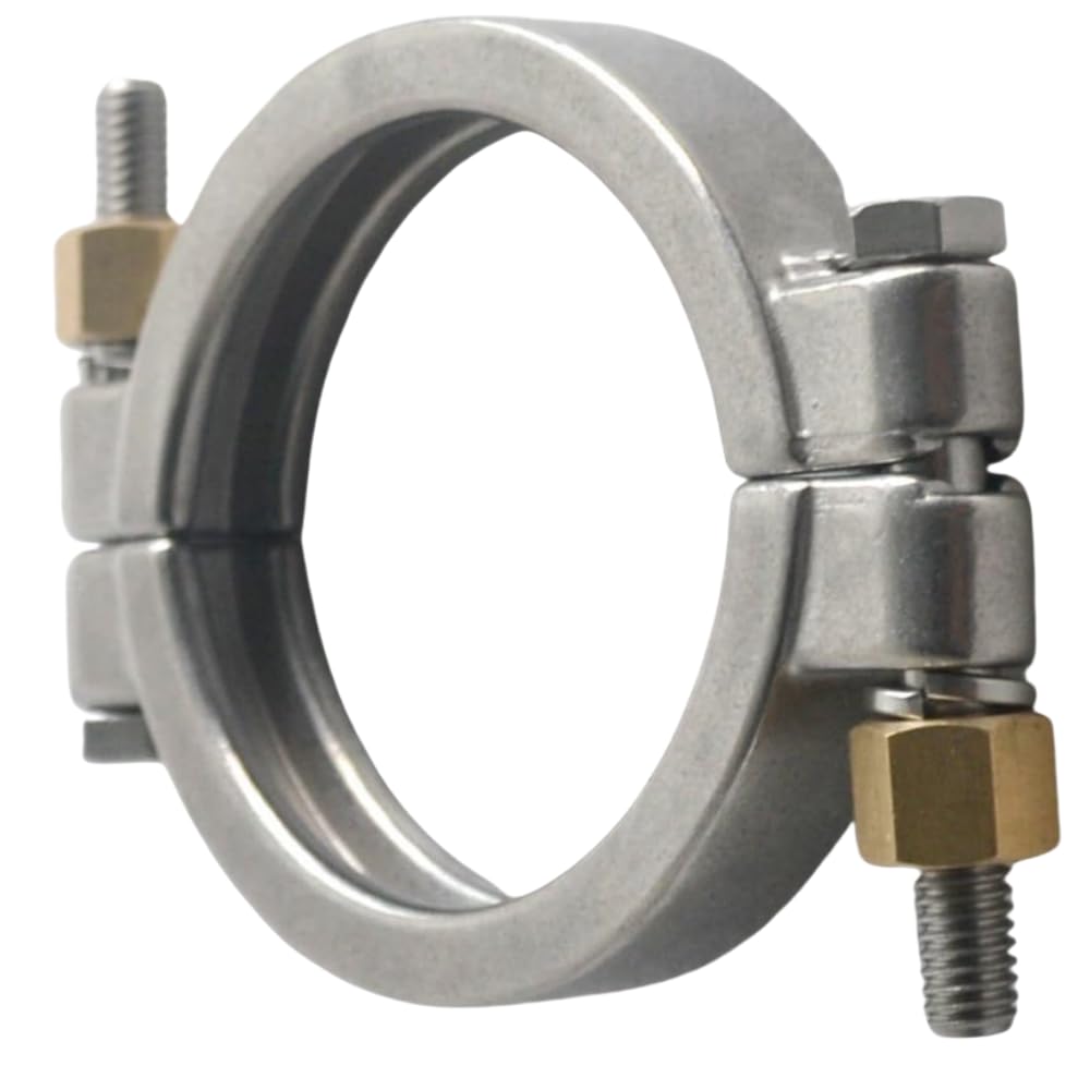 Tri-Clamp for uso sanitario de alta presión, abrazadera atornillada de acero inoxidable 304 con tuercas de latón(4.5")