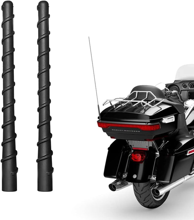 Short Antenna For Harley Davidson Touring | Street Glide Electra Road Tri Ultra Limited/Classic, 1998-2026 Designed Optimized Radio Reception, 7 Inches Spiral