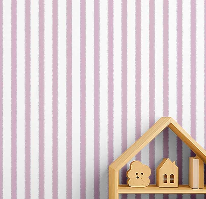 Papier peint enfant Stripes violet pour chambre et salle de jeux S4Sassy