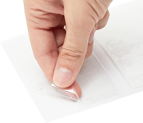 Miniatura 6 de Juvale Fundas para tarjetas de visita, paquete de 100, transparentes, 3.75 x 2 pulgadas, bolsillos adhesivos para tarjetas de visita y fundas